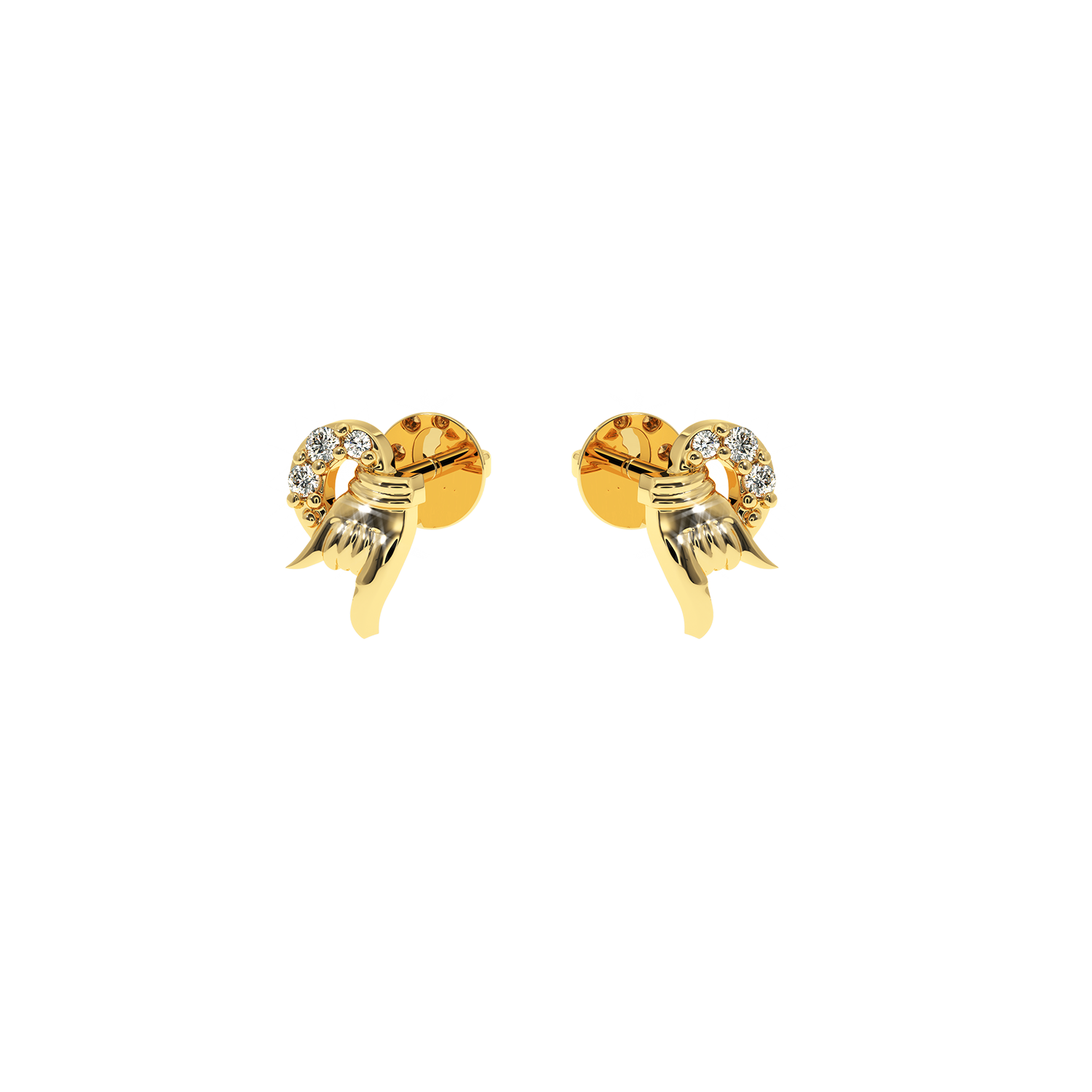 0.09ct Lab Diamond Hand Pose Studs | Symbolic & Stylish